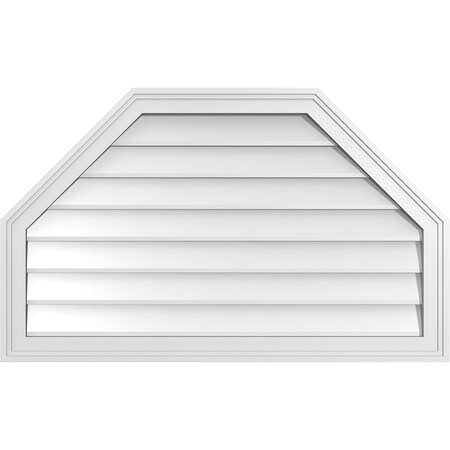 Ekena Millwork Octagonal Top Surface Mount PVC Gable Vent w/ 2"W x 1-1/2"P Brickmould Frame, 36"W x 22"H GVPOT36X2202SN